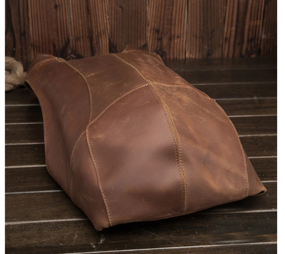 Ergonomic Design Leather Laptop Backpack