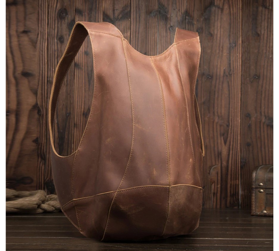 Ergonomic Design Leather Laptop Backpack