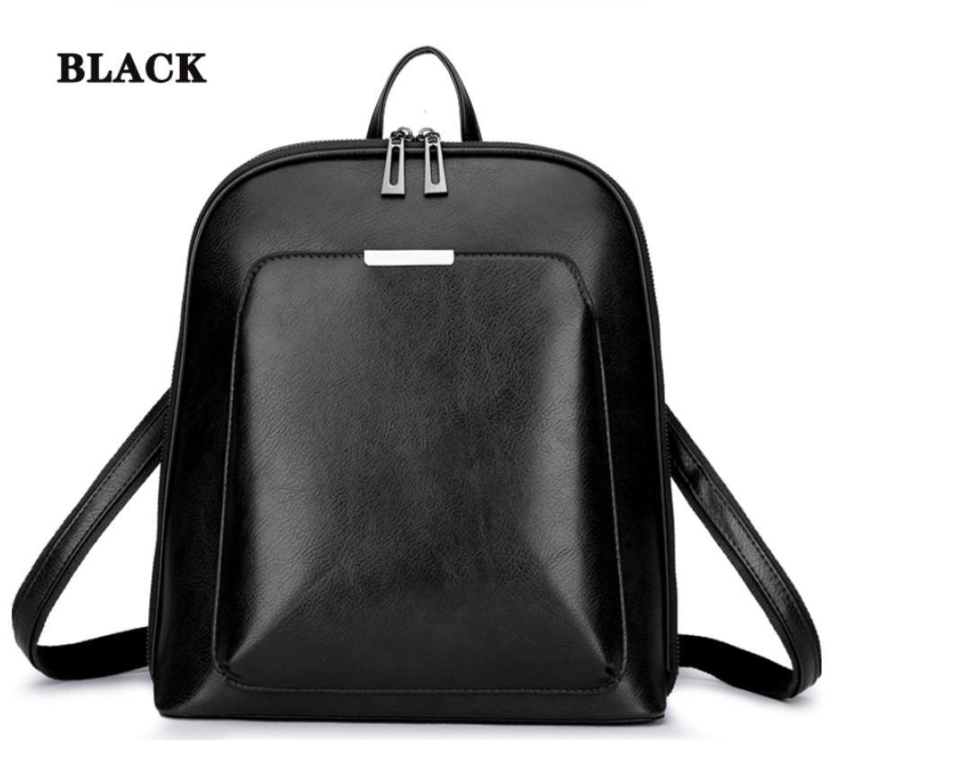 Women's Glossy Leather Backpack