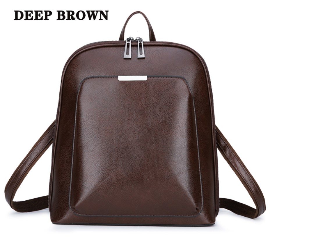 Women's Glossy Leather Backpack