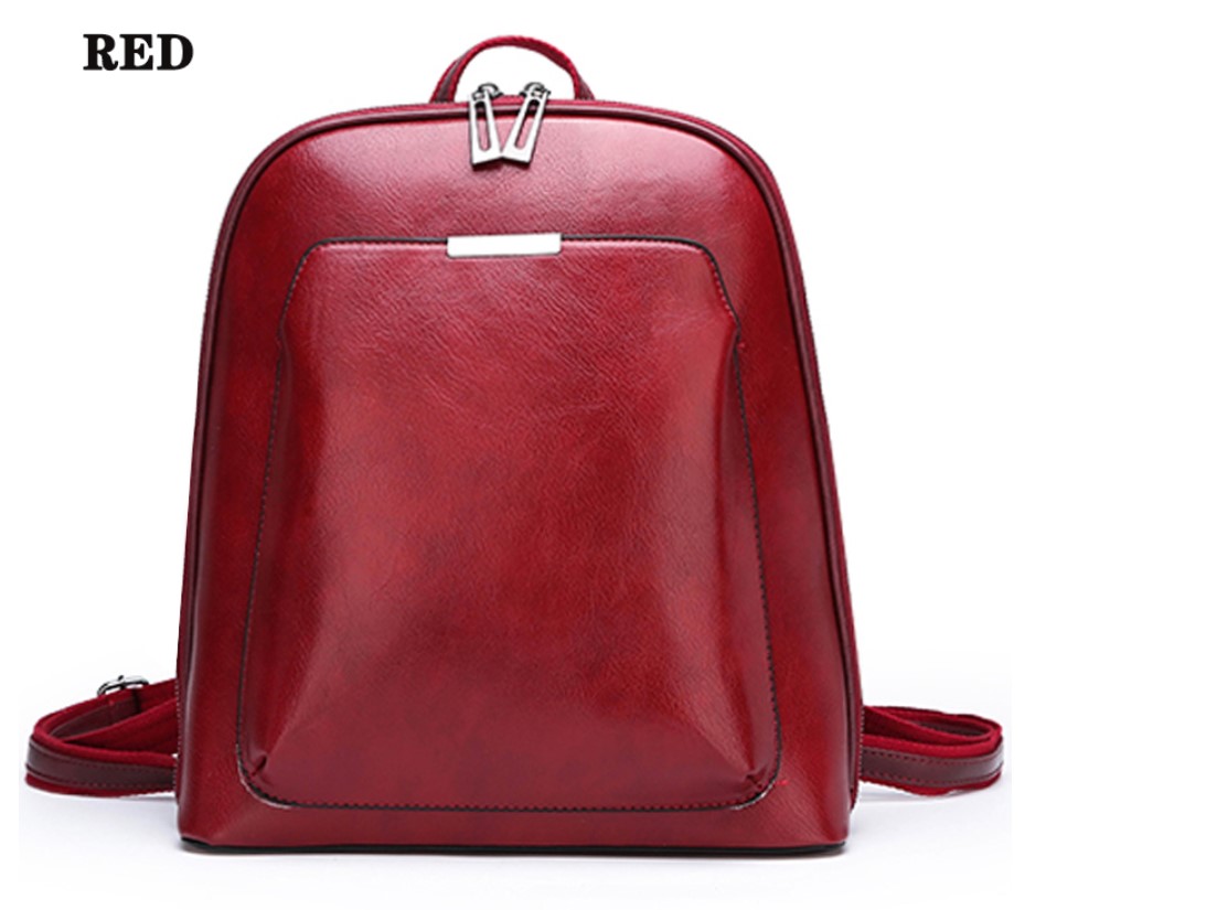 Women's Glossy Leather Backpack