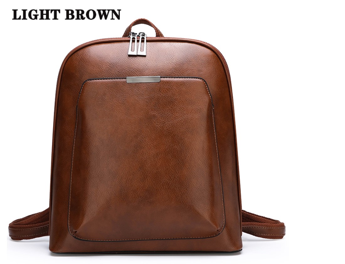 Women's Glossy Leather Backpack