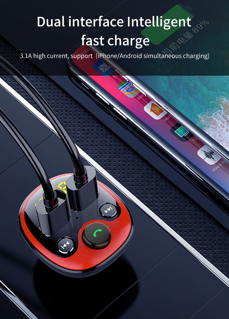 Car Phone Charger with Handsfree FM Transmitter