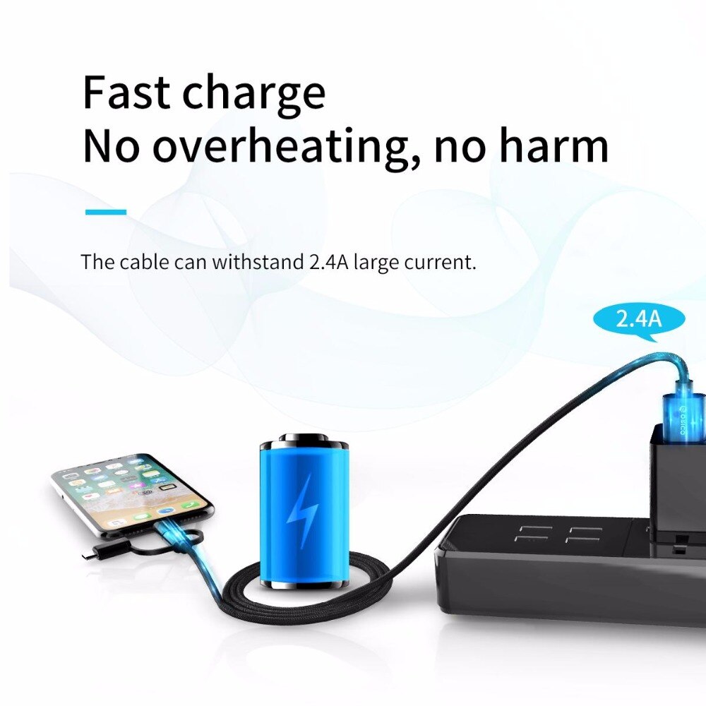 3 in 1 Type C/Micro/Lightning USB Cable 3 in 1 Type C/Micro/Lightning USB Cable