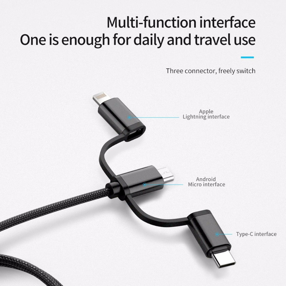 3 in 1 Type C/Micro/Lightning USB Cable 3 in 1 Type C/Micro/Lightning USB Cable