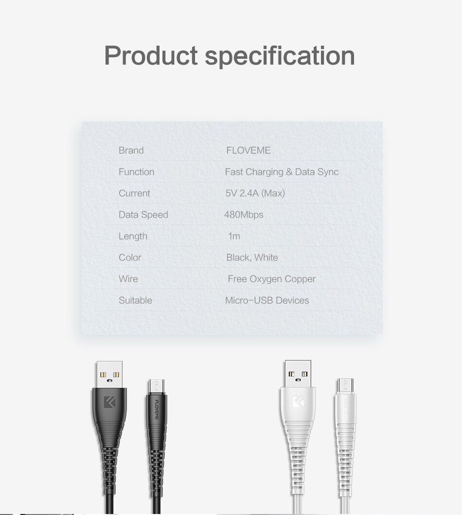 Micro USB 2.4A Fast Charging Cable Micro USB 2.4A Fast Charging Cable