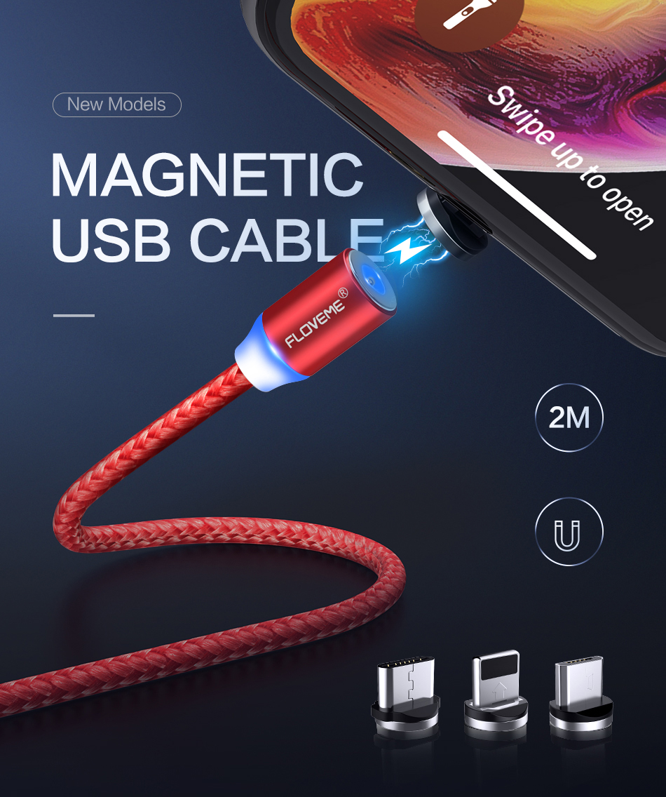 Magnetic Design Charging Cable with LED Indicator
