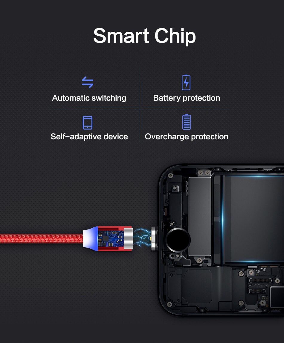 Magnetic Design Charging Cable with LED Indicator