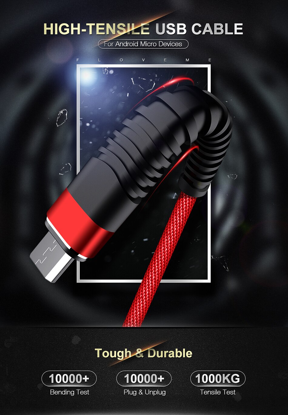 High Tensile Micro USB Charging Cable High Tensile Micro USB Charging Cable