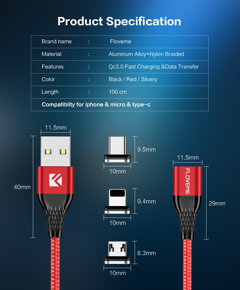 Nylon Braided Magnetic USB Cable Nylon Braided Magnetic USB Cable