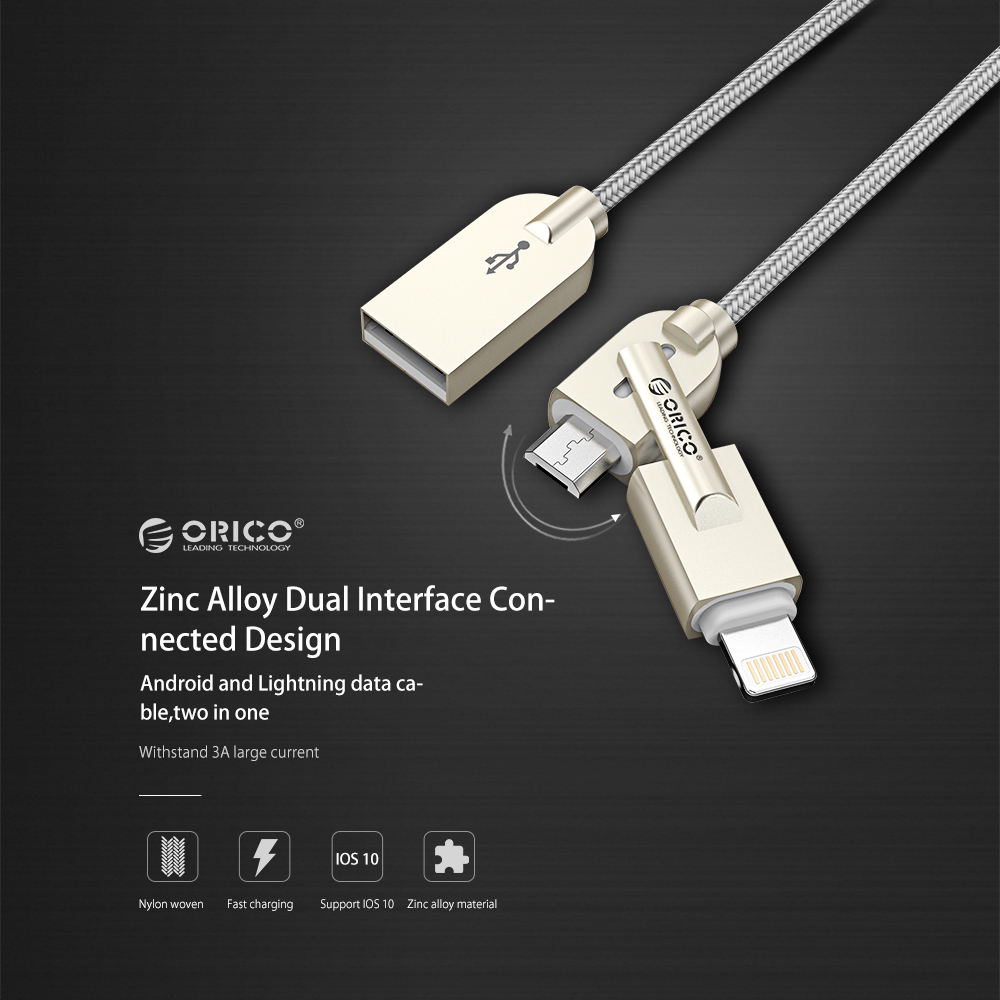 2-in-1 Lightning and Micro USB Charging Cable