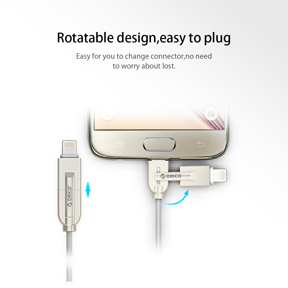 2-in-1 Lightning and Micro USB Charging Cable