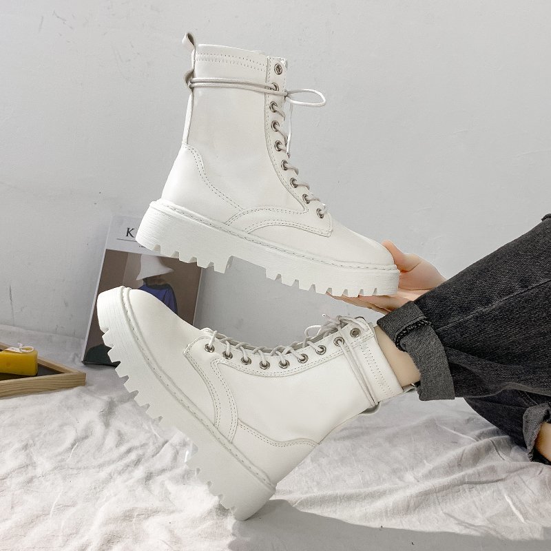 Women's Fashion Leather High Ankle Boots