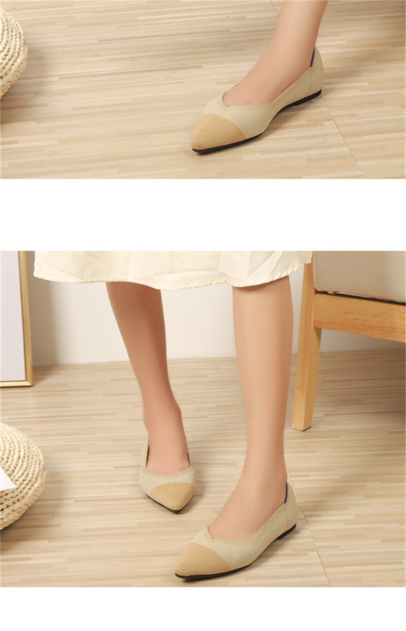 Women's Breathable Knit Pointed Summer Shoes