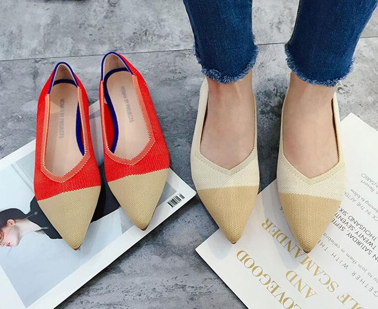 Women's Breathable Knit Pointed Summer Shoes