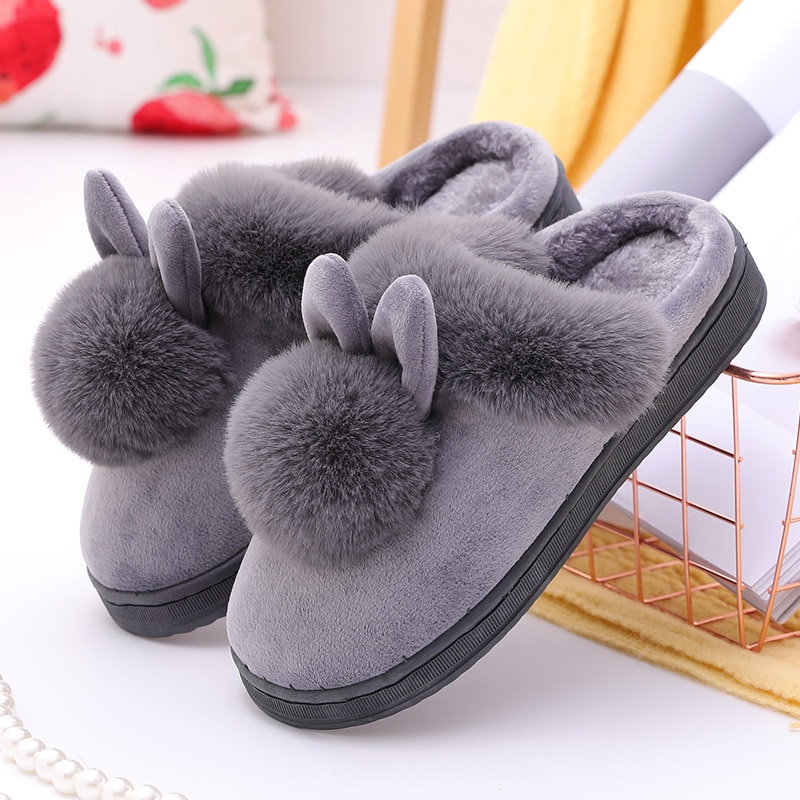 Women's Home Slippers with Rabbit Ears