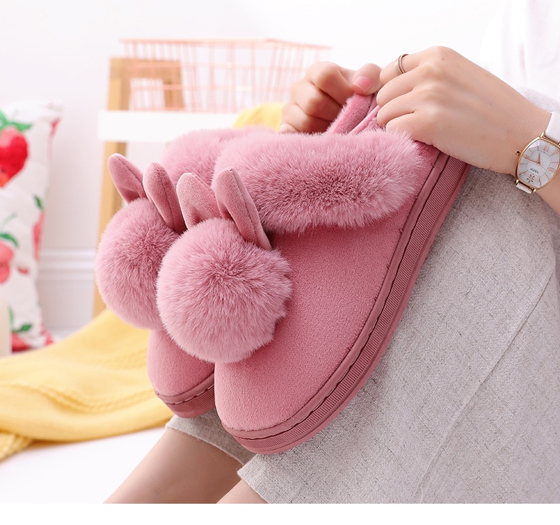 Women's Home Slippers with Rabbit Ears