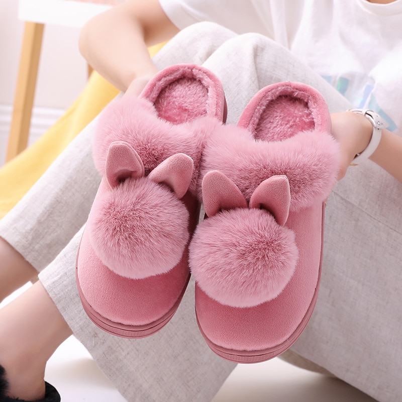 Women's Home Slippers with Rabbit Ears