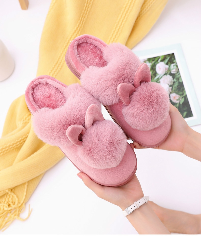 Women's Home Slippers with Rabbit Ears
