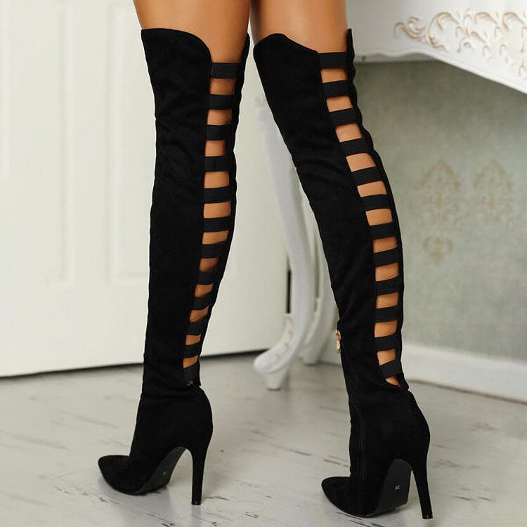 Women's Sexy Strappy Knee High Boots