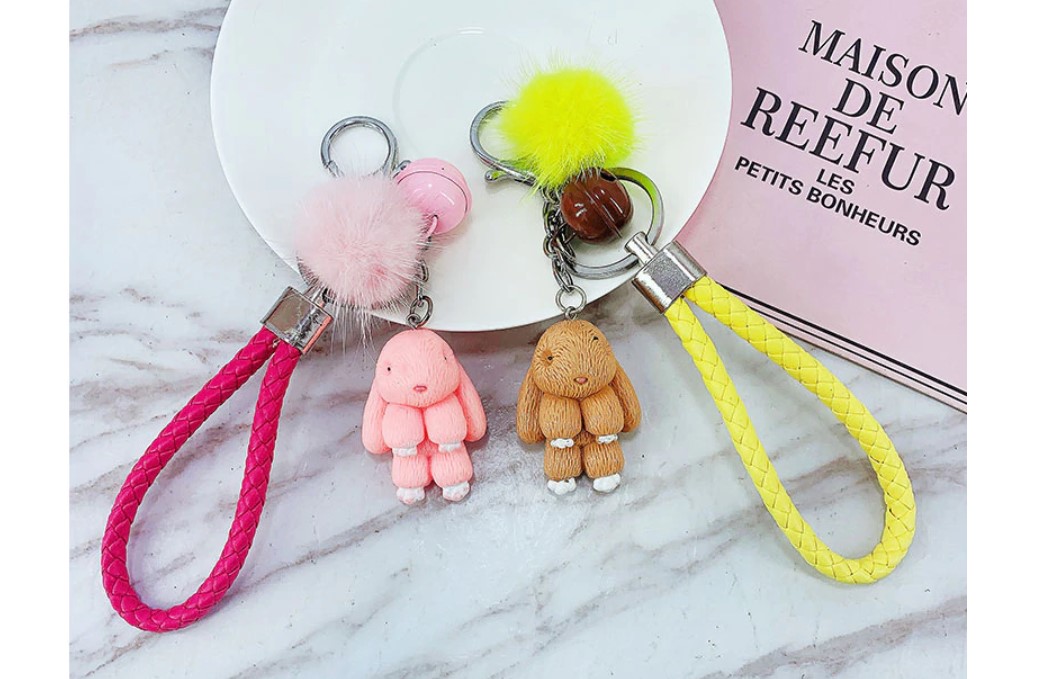 Cute Rabbit Fluffy Keychain