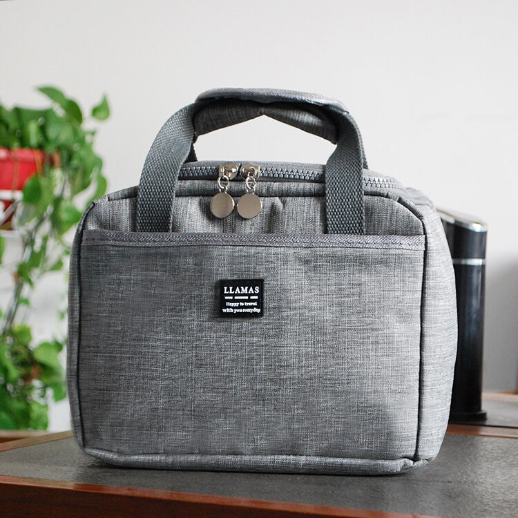 Solid Color Waterproof Insulated Lunch Bag