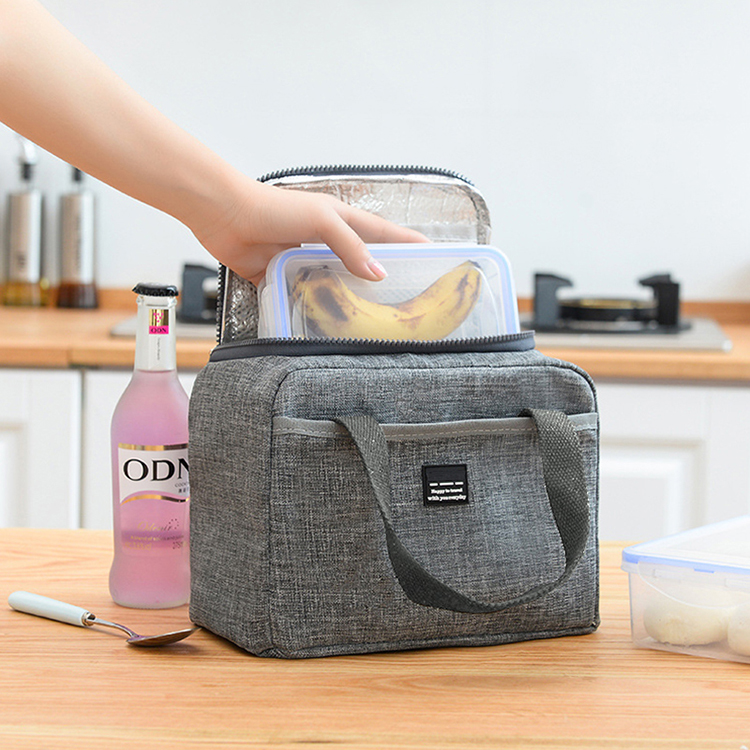 Solid Color Waterproof Insulated Lunch Bag