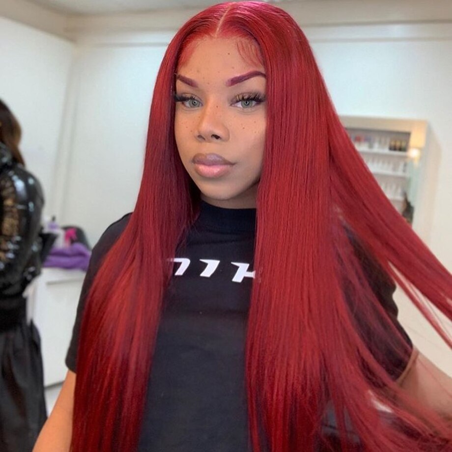 Burgundy Color Lace Front Wig