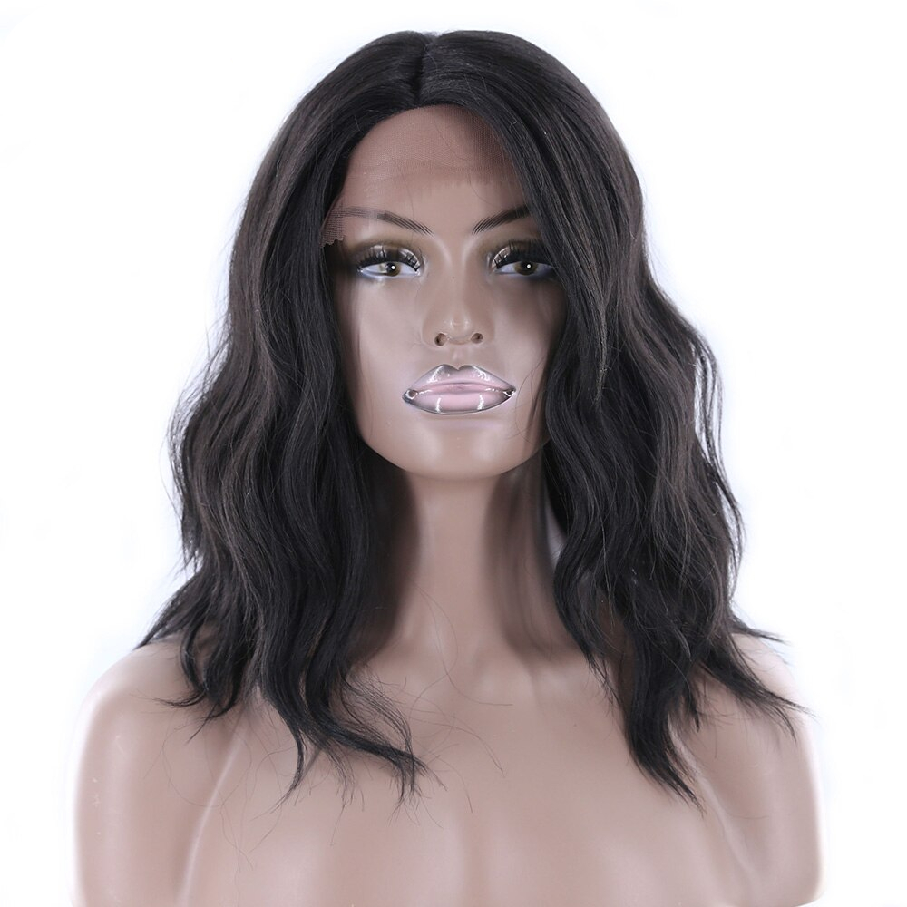 Blonde Ombre Long Bob Wavy Lace Synthetic Hair Wig