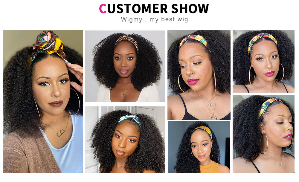 Human Hair Afro Kinky Headband Wig Human Hair Afro Kinky Headband Wig