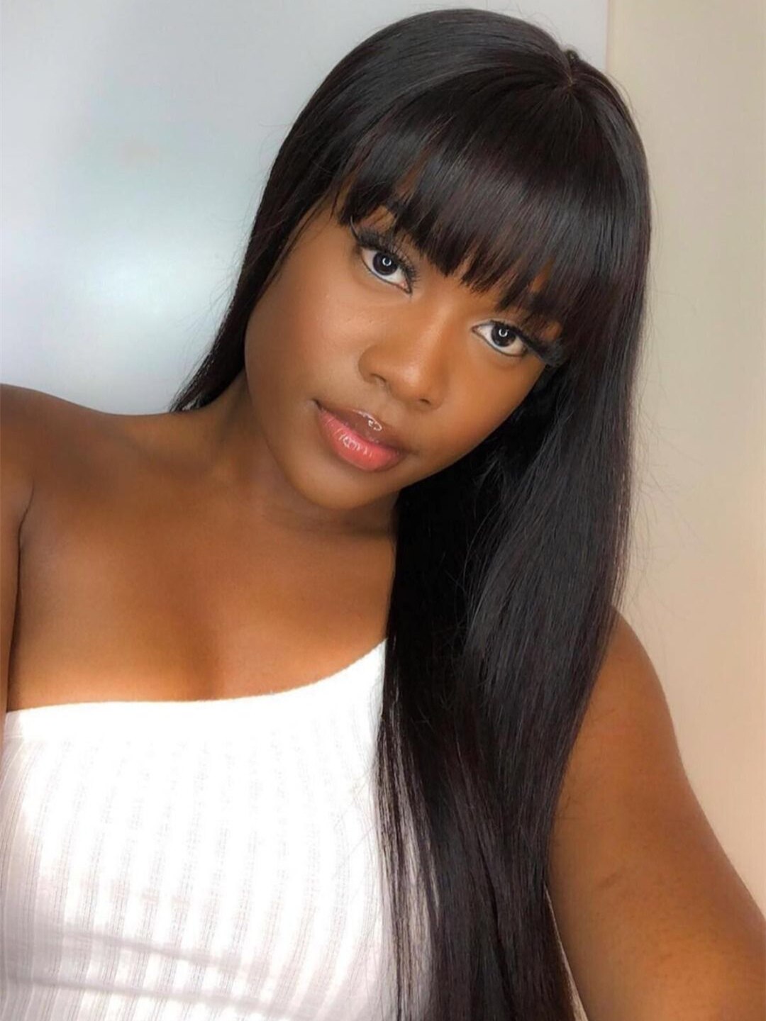100% Human Hair Wig with Bang 100% Human Hair Wig with Bang