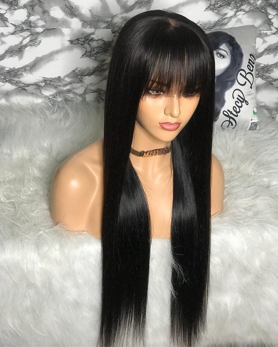 100% Human Hair Wig with Bang 100% Human Hair Wig with Bang