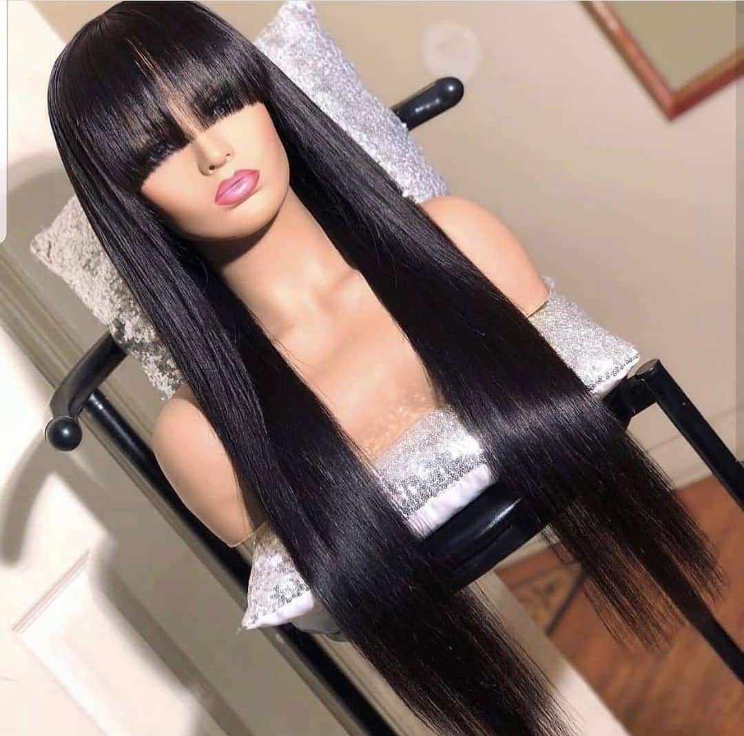 100% Human Hair Wig with Bang 100% Human Hair Wig with Bang
