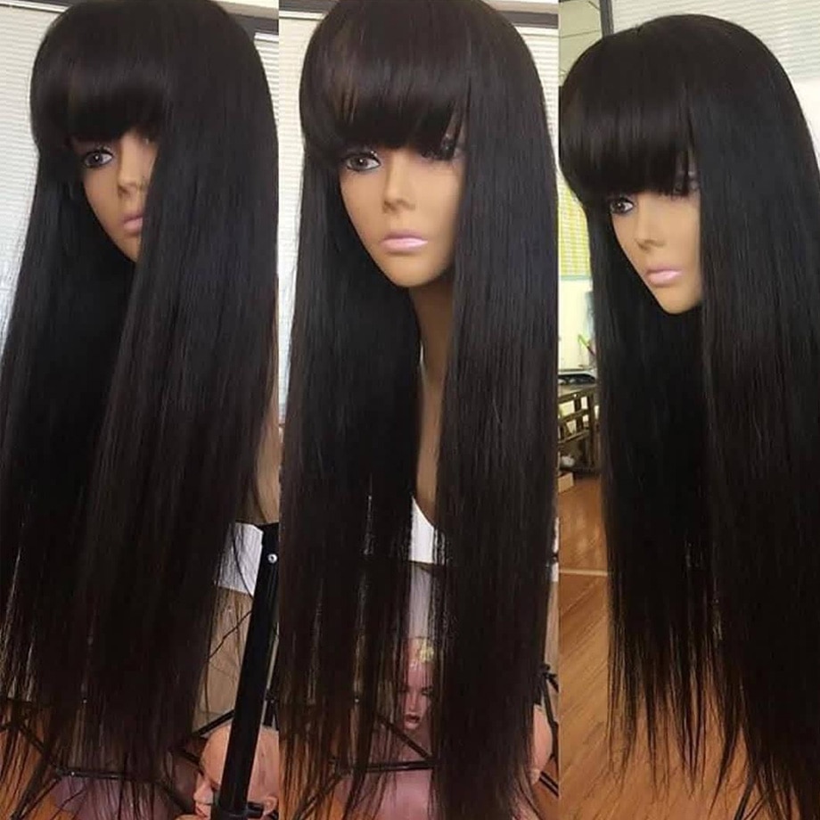 100% Human Hair Wig with Bang 100% Human Hair Wig with Bang