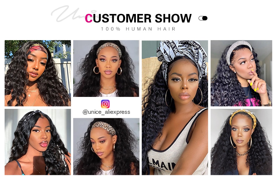 100% Human Hair Grip Headband Wig 100% Human Hair Grip Headband Wig