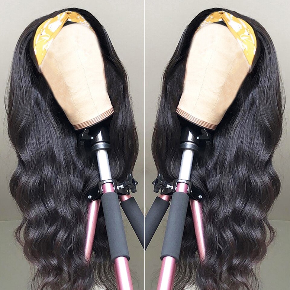 100% Human Hair Headband Wig