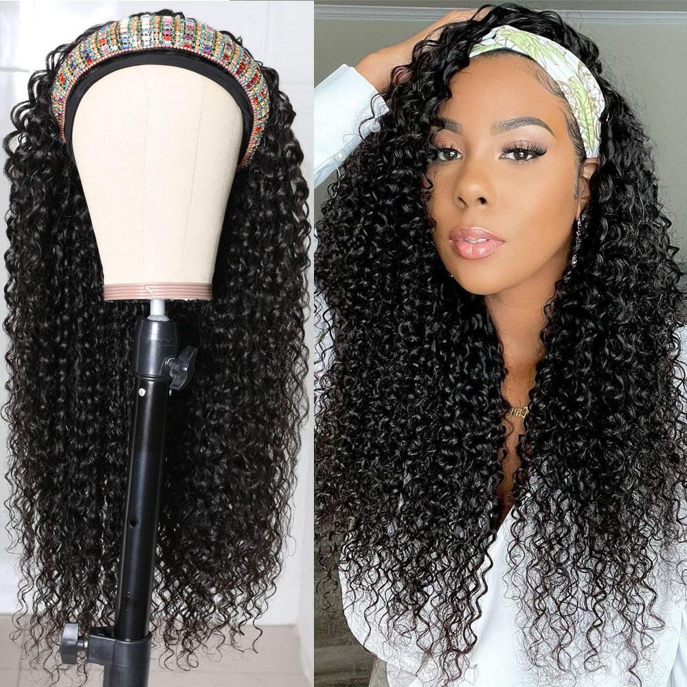 Curly Human Hair Headband Wig Curly Human Hair Headband Wig