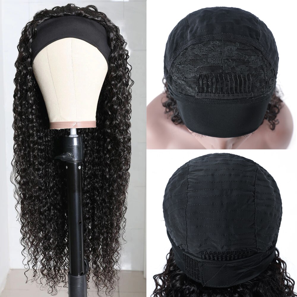 Curly Human Hair Headband Wig Curly Human Hair Headband Wig