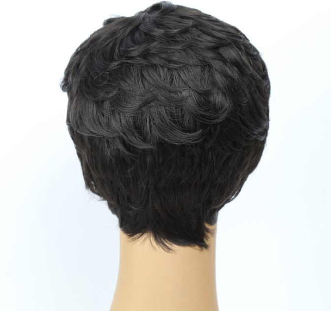 Black Short Feathers Synthetic Wig Black Short Feathers Synthetic Wig