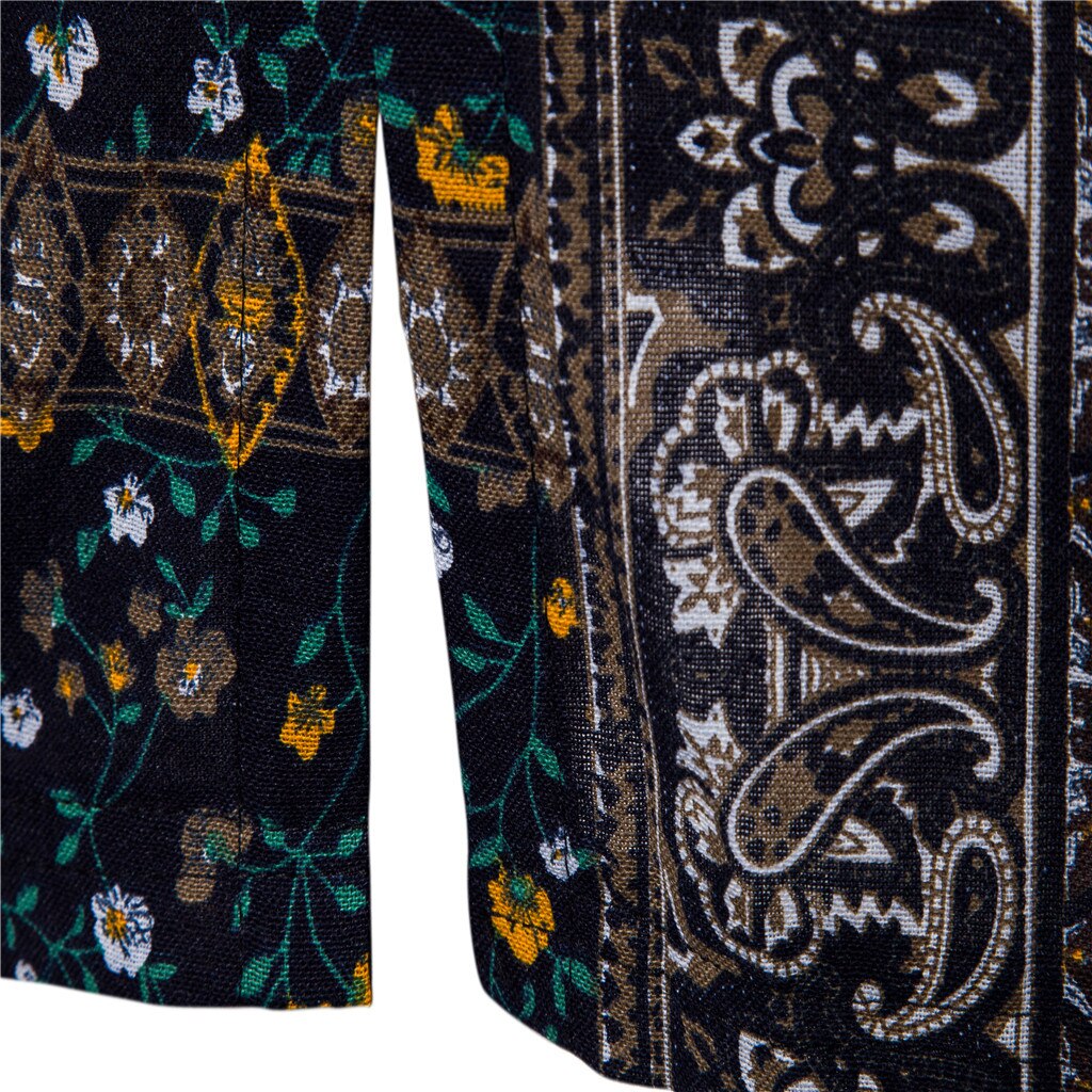 Men's Long Arab Kaftan with Pattern