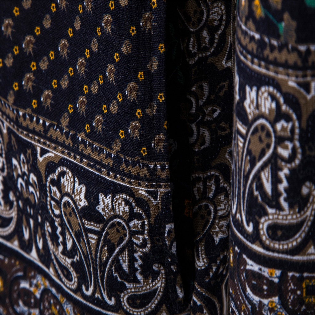 Men's Long Arab Kaftan with Pattern