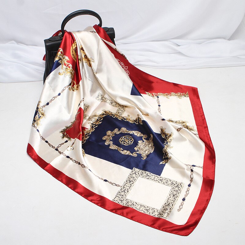 Women's Color Block Silk Headscarf Women's Color Block Silk Headscarf