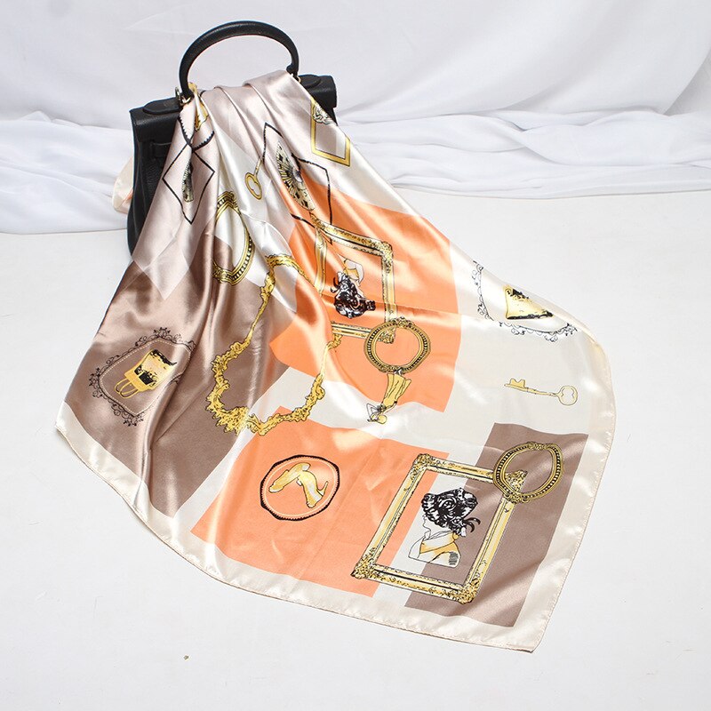 Women's Color Block Silk Headscarf Women's Color Block Silk Headscarf