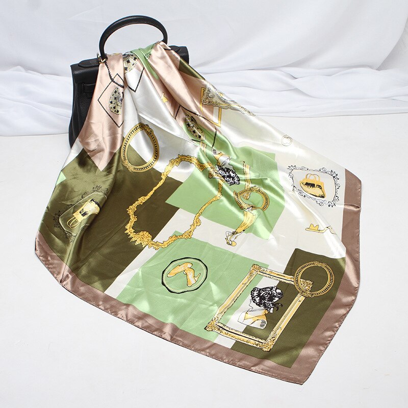 Women's Color Block Silk Headscarf Women's Color Block Silk Headscarf