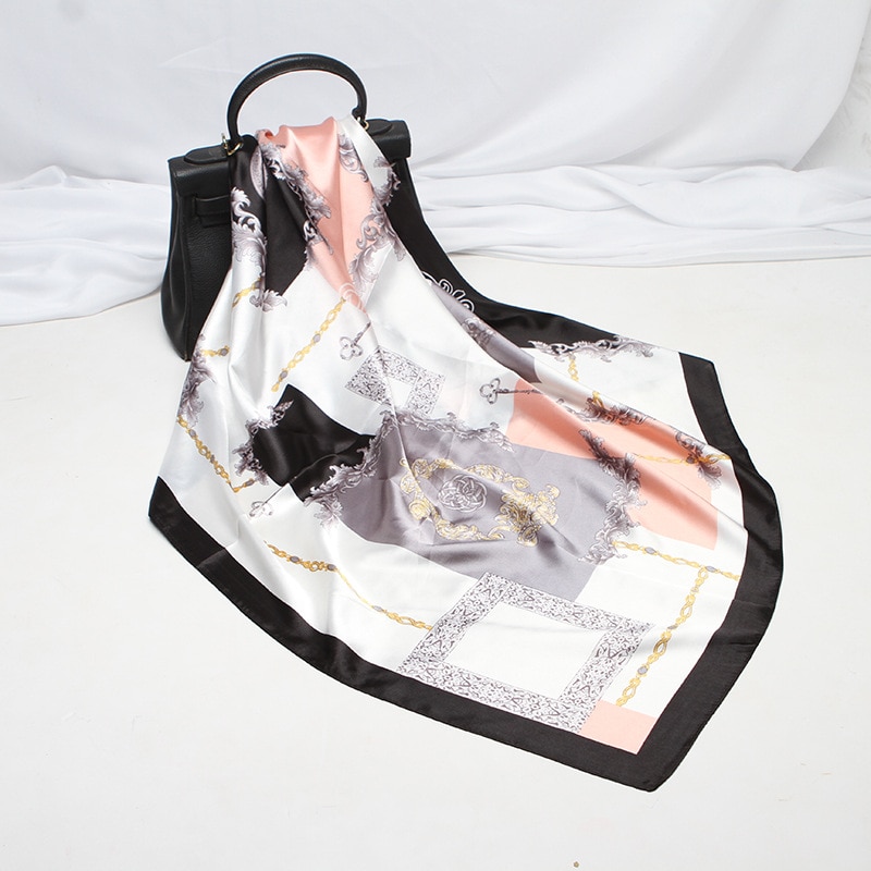 Women's Color Block Silk Headscarf Women's Color Block Silk Headscarf