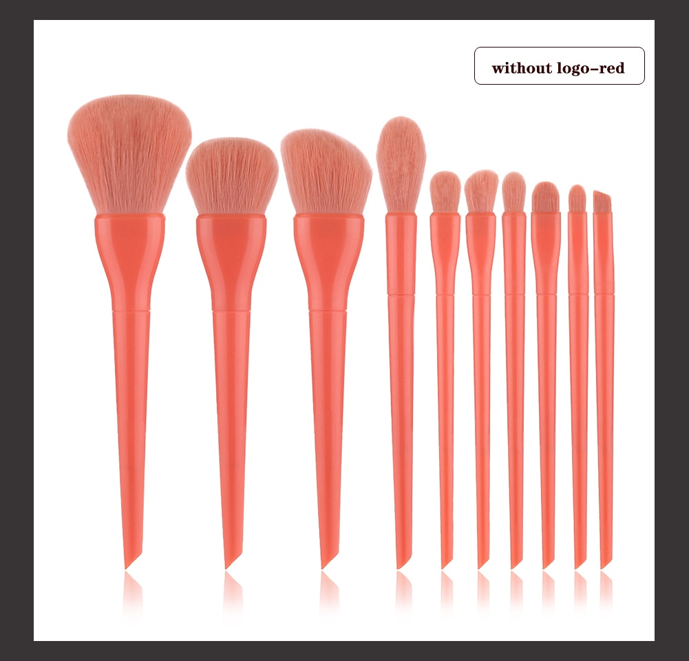 Candy Color Natural Fiber Makeup Brushes 10 Pcs Set Candy Color Natural Fiber Makeup Brushes 10 Pcs Set