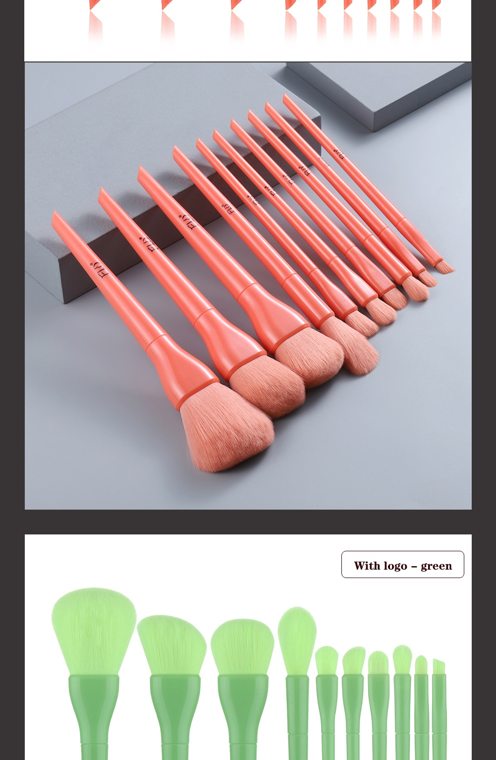 Candy Color Natural Fiber Makeup Brushes 10 Pcs Set Candy Color Natural Fiber Makeup Brushes 10 Pcs Set