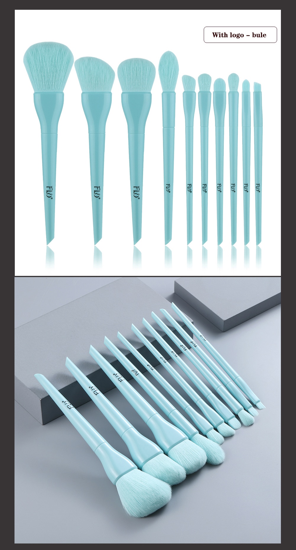 Candy Color Natural Fiber Makeup Brushes 10 Pcs Set Candy Color Natural Fiber Makeup Brushes 10 Pcs Set