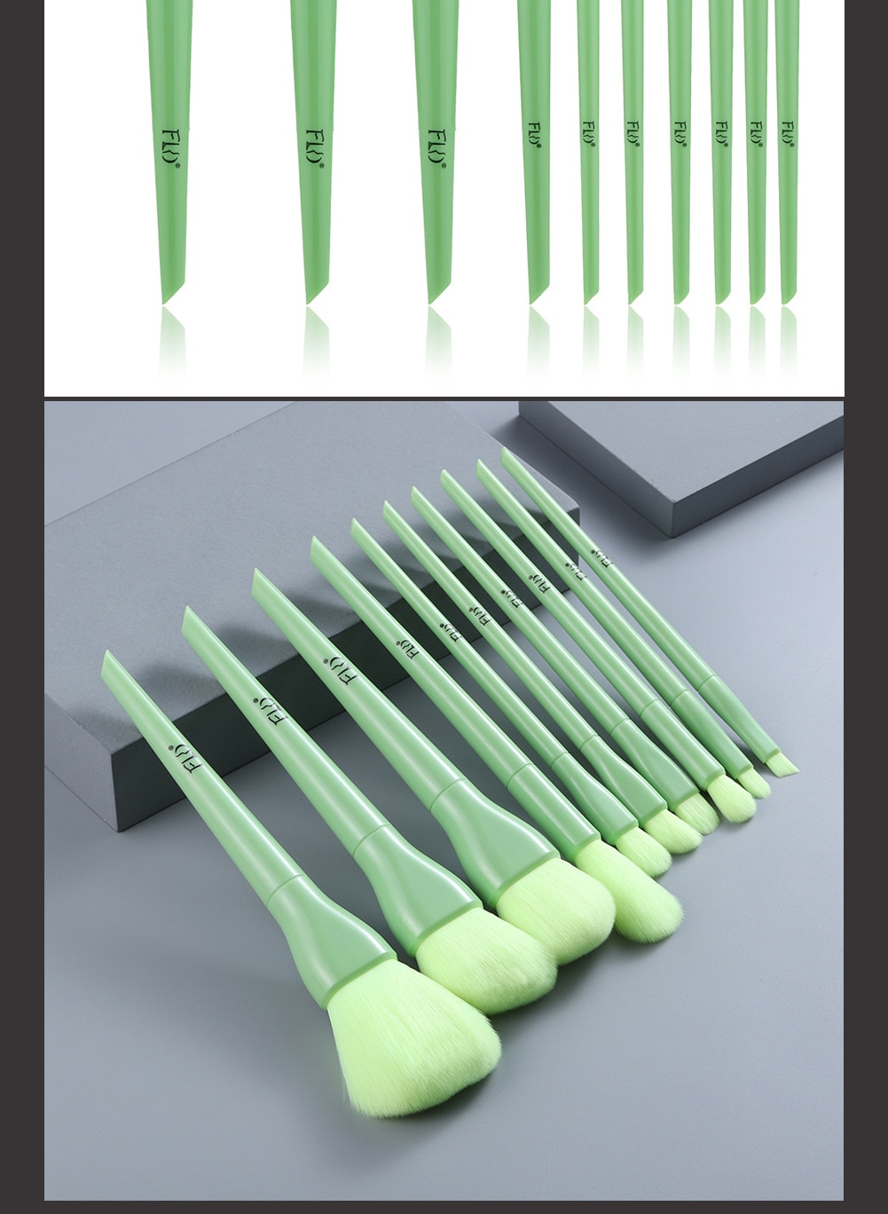 Candy Color Natural Fiber Makeup Brushes 10 Pcs Set Candy Color Natural Fiber Makeup Brushes 10 Pcs Set