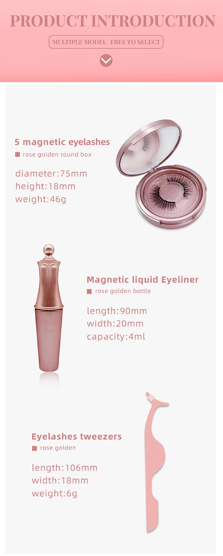 3D Magnetic Eyelashes and Eyeliner Set
